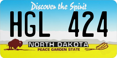 ND license plate HGL424