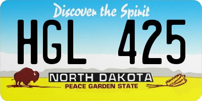 ND license plate HGL425