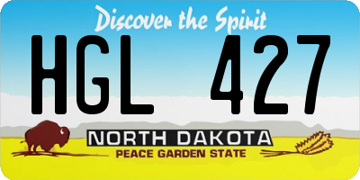 ND license plate HGL427