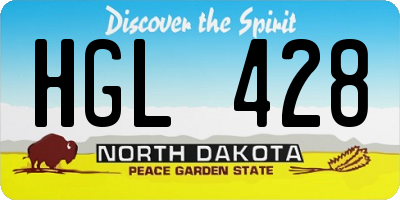 ND license plate HGL428