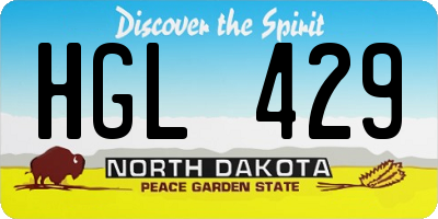 ND license plate HGL429