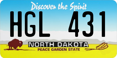 ND license plate HGL431