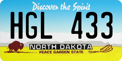 ND license plate HGL433