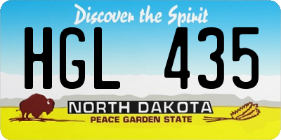 ND license plate HGL435