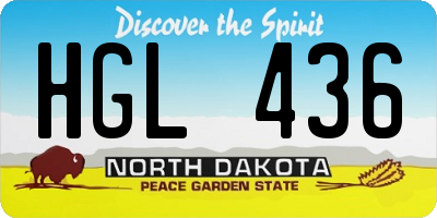 ND license plate HGL436