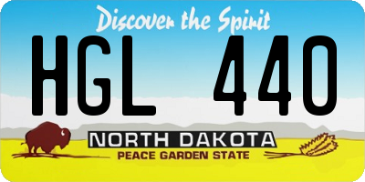 ND license plate HGL440