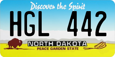 ND license plate HGL442