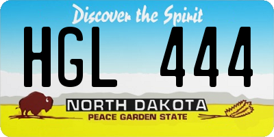 ND license plate HGL444