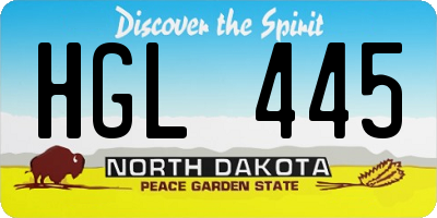 ND license plate HGL445