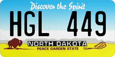ND license plate HGL449
