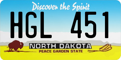 ND license plate HGL451