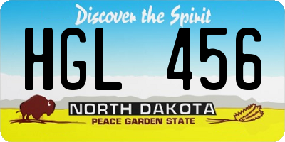 ND license plate HGL456