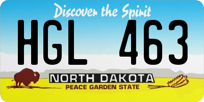 ND license plate HGL463