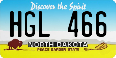 ND license plate HGL466