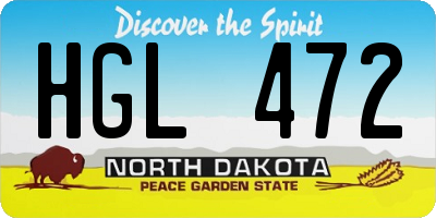 ND license plate HGL472