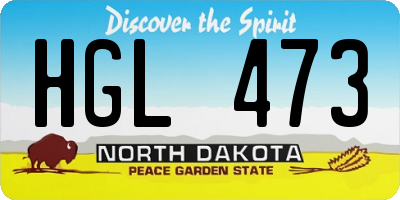 ND license plate HGL473