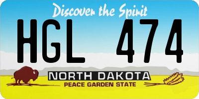 ND license plate HGL474