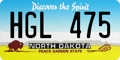 ND license plate HGL475