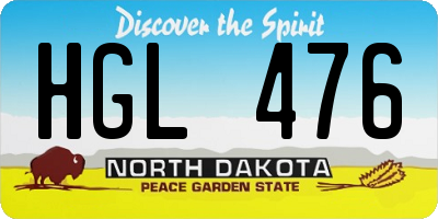 ND license plate HGL476
