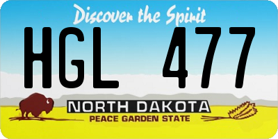 ND license plate HGL477