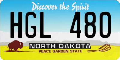 ND license plate HGL480