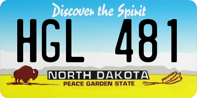 ND license plate HGL481