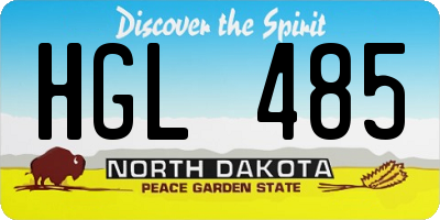 ND license plate HGL485
