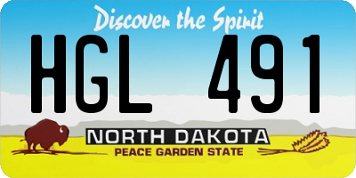 ND license plate HGL491