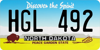 ND license plate HGL492