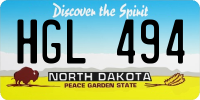 ND license plate HGL494