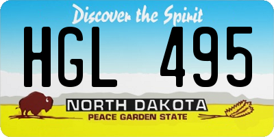 ND license plate HGL495