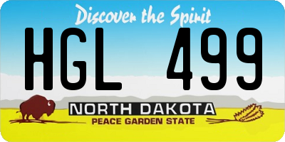 ND license plate HGL499