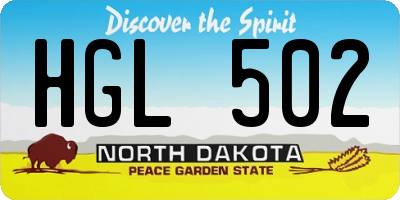 ND license plate HGL502