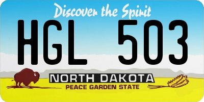 ND license plate HGL503