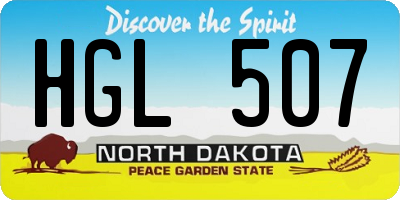 ND license plate HGL507