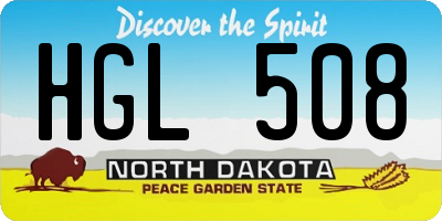 ND license plate HGL508