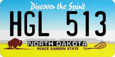 ND license plate HGL513