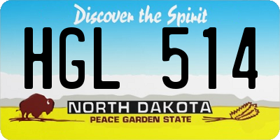 ND license plate HGL514