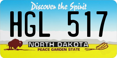 ND license plate HGL517