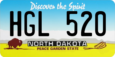 ND license plate HGL520