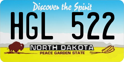 ND license plate HGL522