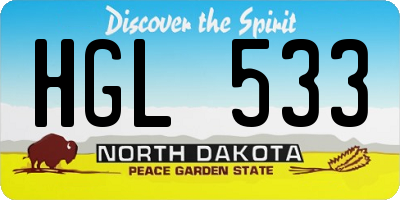 ND license plate HGL533