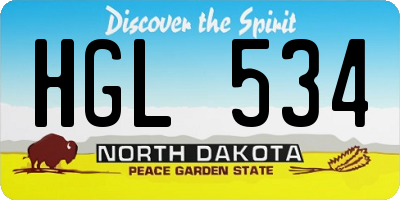 ND license plate HGL534