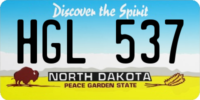 ND license plate HGL537