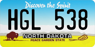 ND license plate HGL538