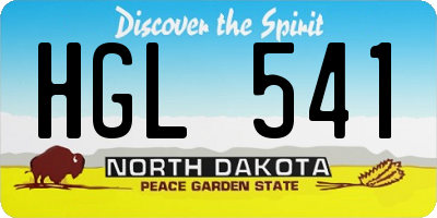 ND license plate HGL541