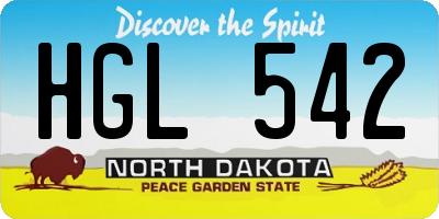 ND license plate HGL542