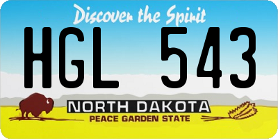 ND license plate HGL543