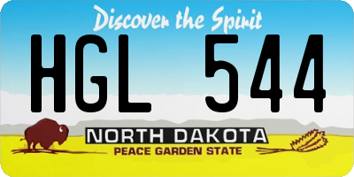 ND license plate HGL544