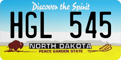 ND license plate HGL545
